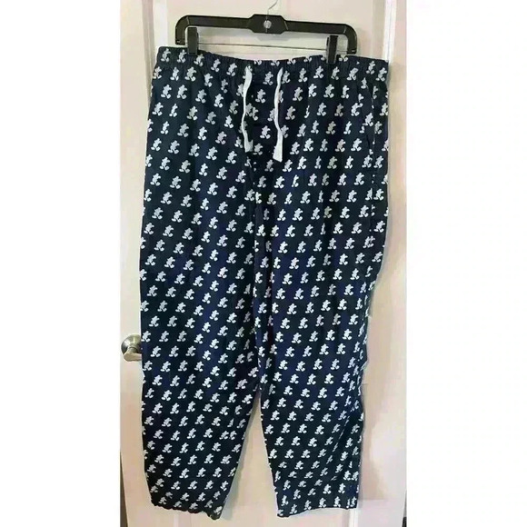Disney Parks Mickey Mouse Pajama Pants Mens Size L Blue All Over Print Pockets - Picture 1 of 4